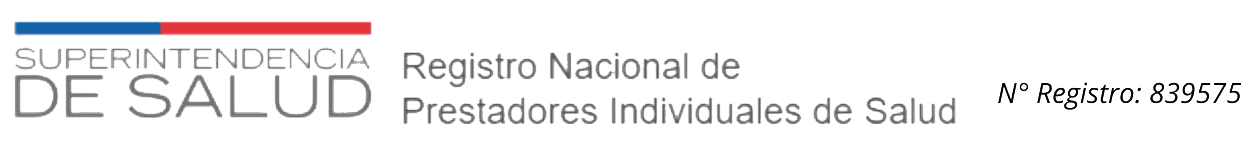 Número de Registro Superintendencia de Salud